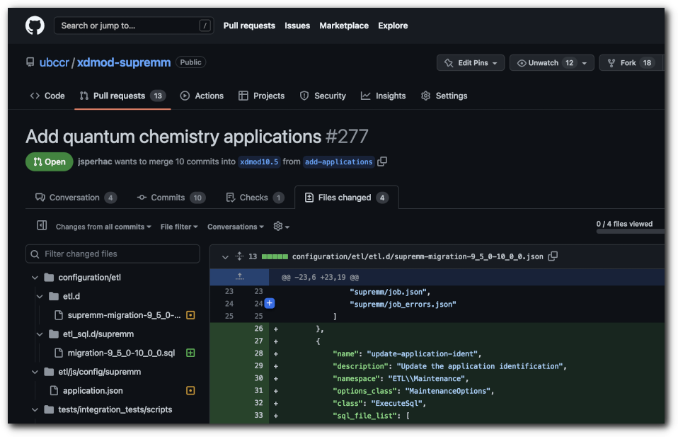Screenshot of the GitHub pull requests page.